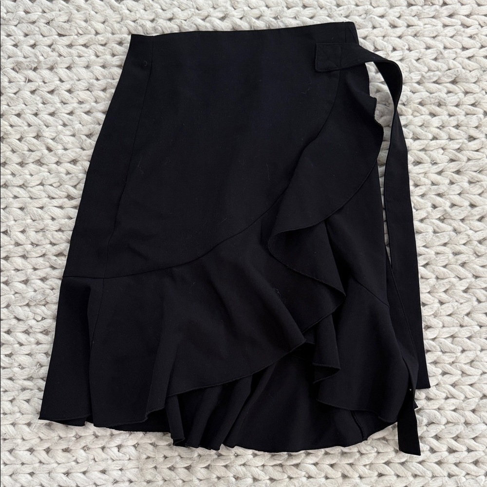 H&M Black Wrap Mini Skirt